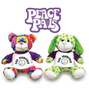   Francisco Peace Pals green PUPPY or tie dyed TEDDY bear Toys & Games