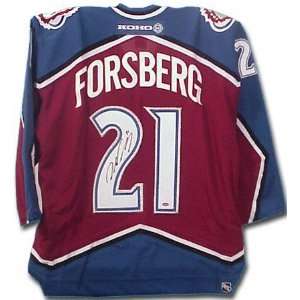  Peter Forsberg Colorado Avalanche Autographed Away Blue 