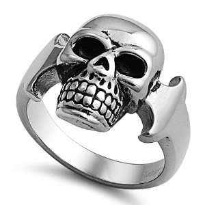  Stainless Steel Casting Ring   Skull   Size  13 Jewelry