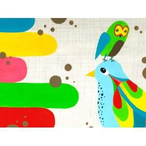 Oopsy Daisy Owl and Bird Colors Wall Art, 24 by 18 