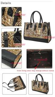 Lady Fuax Leather leopard Vogue Shoulder Handbag Purse Tote