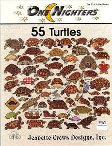 55 Turtles Counted Cross Stitch Pattern  