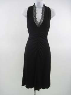 AKRIS Black Ruched Knee Length Sleeveless Dress Sz 6  
