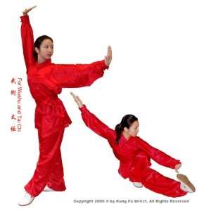  Tai Chi Kung Fu Uniform   Brandless Red Adout Long Sleeve 