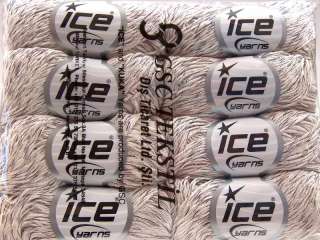   ICE PLY VISCOSE (85% Viscose) Hand Knitting Yarn White Copper  