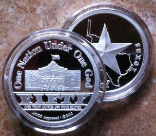1oz .999 FINE SILVER Republic Of Texas ALAMO Round Coin PROOF 