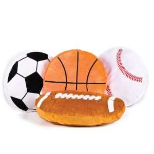 16 Plush Sports Ball Pillow Asst Case Pack 4