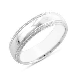  6mm Comfort Fit Milgrain Edge Wedding Band Ring SIZE 10 Jewelry