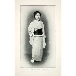  1904 Print Young Girl Kimono Obi Tomo Karakamoko Portrait 