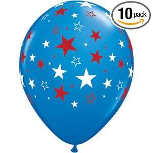  11 Blue Hero Stars Latex Balloons (6pk) Health 