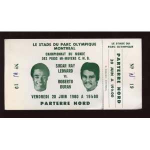  1980 Leonard vs. Duran Boxing Full Ticket EX+   Boxing 
