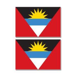 Antigua and Barbuda Country Flag   Sheet of 2   Window Bumper Stickers
