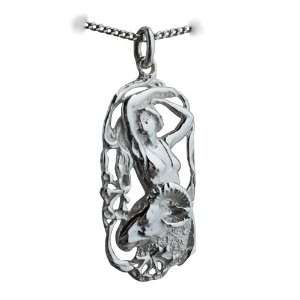   33x17mm Aquarius Zodiac Pendant with a Curb chain 22 inches Jewelry