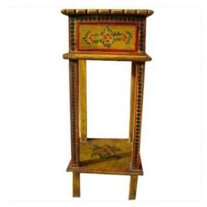   Yellow Hand Painted Corner Side Lamp Phone Table Furniture & Decor
