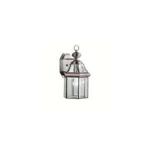   Outdoor Wall Light in Antique Pewter with Clear Beveled Panels glass