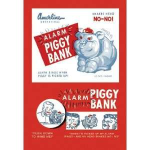   By Buyenlarge Alarm Piggy Bank 28x42 Giclee on Canvas