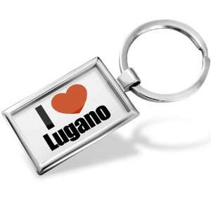 Keychain I Love Lugano region of Ticino, Switzerland   Hand Made 