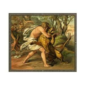  Samson killing a young lion in Gaza, published by Society 