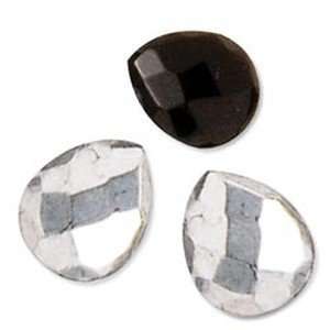  Blue Moon Frosting Glass Beads Briollete Black/Silver 