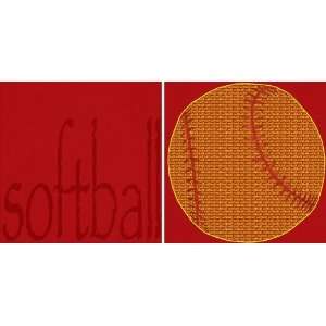  Sporty Words Softball 12 x 12 Double Sided Paper Arts 