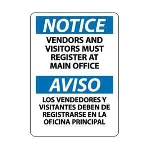 ESN377AB   Notice, Vendors and Visitors Must Register At Main Office 