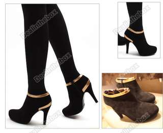   Ladies Platform Pump PurfleHigh Heel Ankle Boots Shoes Sexy  