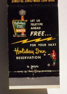 1970s Matchbook Holiday Inn Motel Mattoon IL Coles Co  