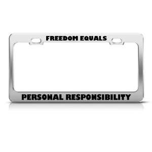  Freedom Is Personal Responsibility Political license plate 