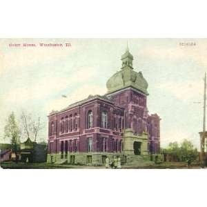  1910 Vintage Postcard   Court House   Winchester Illinois 