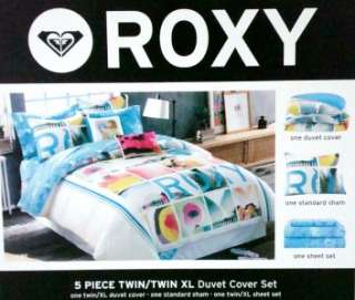 Roxy VIBE Full Sz 9 Pc Duvet Shams Sheets 2 Pillows  