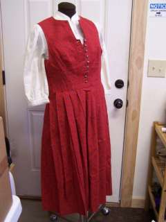 ALPHORN DRINDL DRESS, SHIRT & APRON VINTAGE SET SZ 42 OCTOBERFEST 