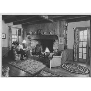   Bucks County, Pennsylvania. Living room fireplace 1941