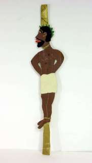 Early Leroy Almon Cut Out Painting on Cardboard Slave  