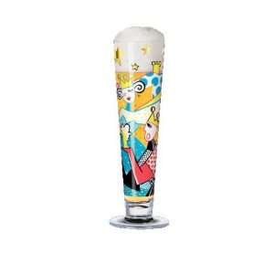  Pilsner Beer Glass, Enjoy Crown, Designer Color Enamel 