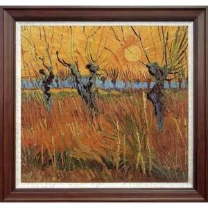   Painted Oil Painting Vincent Van Gogh Willows Sunset   