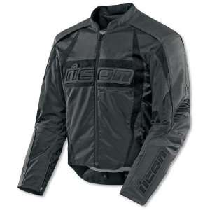  Icon Arc Textile Motorcycle Jacket Stealth Black 3X 