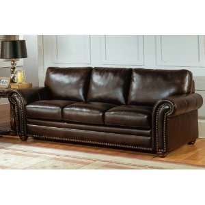  Warrington Espresso Leather Sofa Furniture & Decor