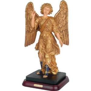  Archangel Raphael Healing Pointing Upwards Statue, Gold 