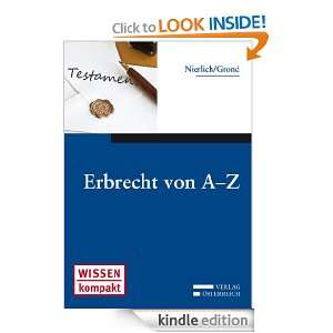 Erbrecht von A Z (German Edition) Valeska Grond, Philipp Nierlich 