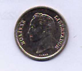 1945 Venezuela Silver Coin Medio 25 Centavos  