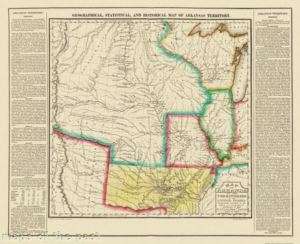 ARKANSAS (AR) TERRITORY MAP (INC. MO/IL/ETC.) 1822 MOTP  