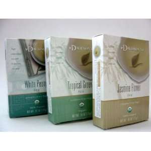 Davidsons Green & White Teas   Set of 3  Grocery 