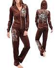 sexy velour chains tattoo track jogging suit hoodie shirt jacket