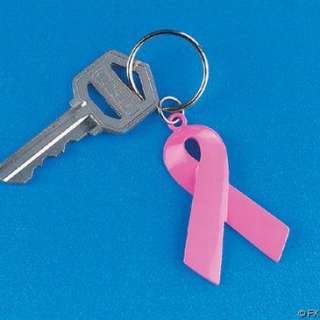 144 Breast Cancer Awareness Metal Ribbon Key Chains  