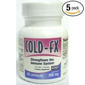 pack of 5) COLD FX Daily Defense 200mg   Strengthens Immune System 30 