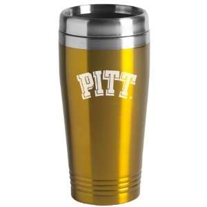 Pitt   University of Pittsburgh   16 ounce Travel Mug Tumbler   Gold 