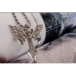 Falcon Wings Necklace Sword & Shield Crest Mens Jewelry (PENDANT ONLY 