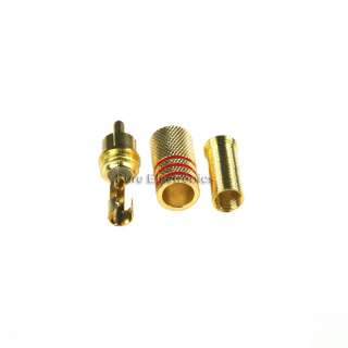 10pcs Gold Plated RCA Plug Audio Connector w Metal Spring  