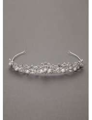 Davids Bridal Mid Height Tiara with Pearls and Crystals Style T10B116 