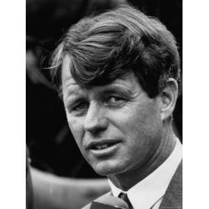 Senator Robert F. Kennedy, Being Interviewed by Press, After Arriving 